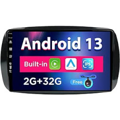 SXAUTO Android 13 IPS automašīnas radio priekš Benz Smart 453 Fortwo (2014-2020) - Iebūvēts CarPlay / Android Car - Bezmaksas atpakaļgaitas kamera - 2G + 32G - Stūres vadība DAB Fast Boot WiFi DSP - 2 DIN 9 collas