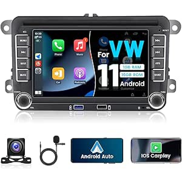 Android 13 Car Radio Double DIN Apple Carplay ar navigācijas sistēmu priekš VW Passat B6 B7 Golf 5 6 Touran Polo Caddy 7 collu skārienekrāna automašīnas radio 2Din ar Bluetooth WiFi Android Car FM RDS Hi-Fi AHD