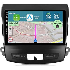 BXLIYER Android 13 automašīnas radio, kas piemērots Mitsubishi Outlander (2008-2015) - 2G+32G - Iebūvēts DSP/Carplay/Android Car - Bez kameras - 9 collu 2 DIN - Atbalsta stūres vadību 4G WiFi DAB Fast