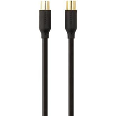 Belkin – TV Coaxial Aerial Cable Right Angle 90 dB with Gold-Plated Contacts 5 m, M/F – Black