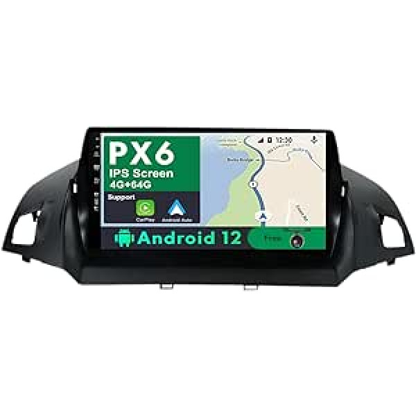 JOYX PX6 Android 10 automašīnas radio piemērots Ford Kuga (2013-2018) - [4G + 64G] - Atpakaļskata kamera bez maksas - 2 DIN - 9 collas - Atbalsta DAB stūres vadību 4G WiFi BT Carplay Android Car HDMI 4K