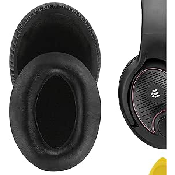 Geekria QuickFit Protein Leather rezerves ausu spilventiņi priekš Sennheiser Game ONE, Game Zero, PC360, PC363D, PC373D austiņu ausu spilventiņi, austiņu ausu spilventiņu rezerves daļas (melnas)