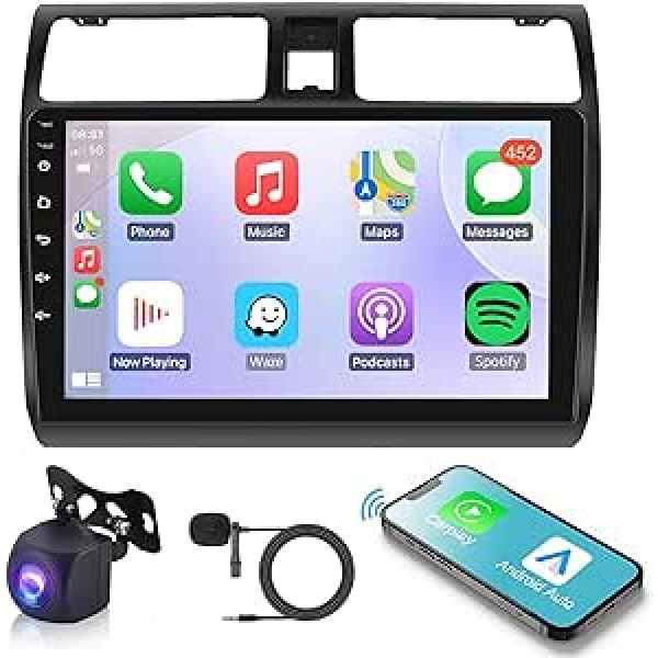 Android 11 Car Radio 2 DIN ierīcei Suzuki Swift 2003-2010 ar bezvadu Apple Carplay Android Car Navigation GPS WiFi 10,1 collu automašīnas radio ar Bluetooth FM/RDS/USB/DAB+/OBD/DVR stūres vadību