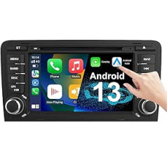 NVGOTEV Android 13 Car Radio priekš Audi A3 S3 RS3 2003-2012, 7 collu radio ar GPS navigāciju DAB+ FM RDS 4G WiFi Bluetooth SWC CD DVD Carplay Android Car (Octa-Core, 4GB ROM + 64GB ROM)