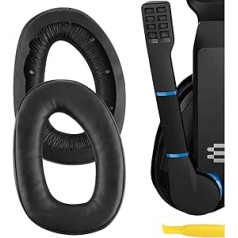 Geekria QuickFit Protein Leather rezerves ausu spilventiņi Sennheiser GSP 300, GSP 301, GSP 302, GSP 303, GSP 350, GSP 370 Austiņas Ausu spilventiņi Austiņu ausu kausu remonta daļas (melnas)