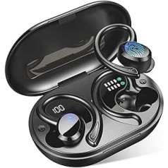 Bluetooth austiņas Sporta ieliekamas austiņas Bezvadu Bluetooth 5.1 bezvadu austiņas ar HD mikrofonu, 48 stundu HiFi stereo CVC 8.0 trokšņu slāpēšanas austiņas, IP7 ūdensizturīgs USB-C ātrā uzlāde [2022]