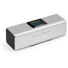 MusicMan 4672 pārnēsājams Bluetooth/DAB STEREO SKAĻRUNIS BT 29 ar integrētu uzlādējamu akumulatoru un LCD displeju (MP3 atskaņotājs, radio, MicroSD kartes slots, USB) Sudraba krāsa