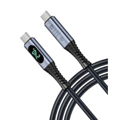 SooPii USB 4 Cable (1 m), Supports 8K Video, Max 40 Gbps Data Transfer, 240 W Type C to Type C Charging Cable with LED Display, for iPhone 15, MacBook, Thunderbolt 3, Monitor, Docking Stations and