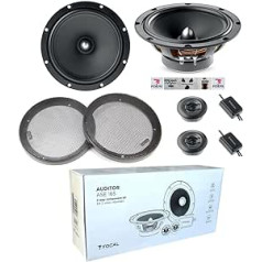 1 Kit 2 Way Compatible with Focal Auditor ASE-165 ASE165 6.5 Inch 16.5 cm 60 Watt RMS 120 Watt Max with 2 Woofers 2 Tweeters 2 Crossover 91.5 dB per Pair + Grid and 5 Free Stickers