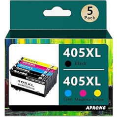 405XL savietojams ar Epson 405XL printeru kasetnēm Workforce Pro WF-4820 WF-4830 WF-3820 WF-3825 WF-4825 WF-7840 WF-7830 printeriem (2 melni, 1 ciāna, 1 dzeltens, purpurs),