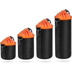 Lywencom Lens Bag Waterproof Protective Bag for SLR Camera Lens with Adjustable Drawstring and Rotating Clamp Camera Lens Bag for Nikon, Pentax, Sony, Olympus, Panasonic etc, orange, Not applicable