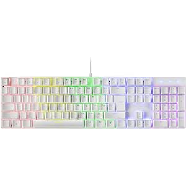 MARSGAMING Gaming MK422 White, Mechanical keyboard RGB, Antighosting, Mechanical switch Brown, US language, MK422WBRUS