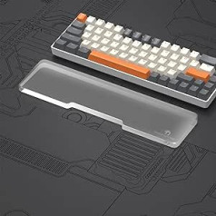 MAMBASNAKE plaukstas balsts tastatūrai, Ergonomisks akrila tastatūras paliktnis 65% tastatūrai - Tastatūras plaukstas balsts birojam/spēlēm/rakstīšanai/klēpjdatoram/personālajam datoram - Premier caurspīdīgs akrils - neslīdošas gumijas pēda