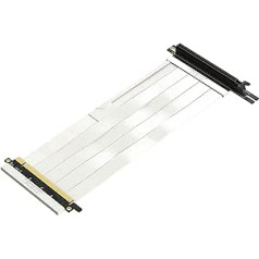 LINKUP — Ultra PCIe 4.0 X16 stāvvada kabelis [RTX4090 RX6950XT x570 Z690 pārbaudīts] Ekranēts spēļu PCI Express Gen4 reversais PCIE savienotājs ar 270° ligzdu (24 cm) NZXT H1 saderīgs bez skrūvēm - balts