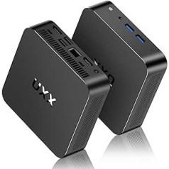 UXX Mini PC atbalsts 512GB SSD paplašinājums, 8GB RAM N5095 Galddators 256GB SSD, Small PC Gaming 4K IPS HD UHD trīskāršs displejs, BT4.2, 2.4/5G WiFi, USB 3.0, melns