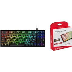 HyperX HX-KB7RDX-US Alloy Origins Core, RGB Mechanical Gaming Keyboard, Tenkeyless (US Layout) & Pudding Keycaps - Full Set of Keys - PBT - (White) - English (US) Layout - 104 Keys