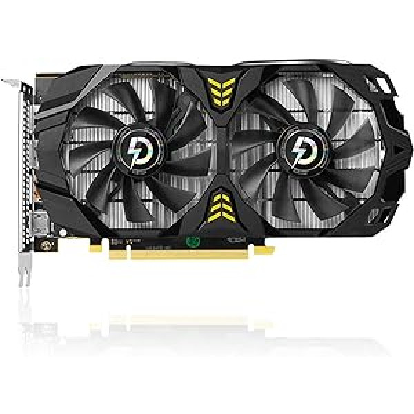 Yunseity RX 580 spēļu grafikas karte ar 8 GB GDDR5 atmiņu, 256 bitu divu ventilatoru PCI Express 2.0 grafikas karte atbalsta 3DP HDMI datoram