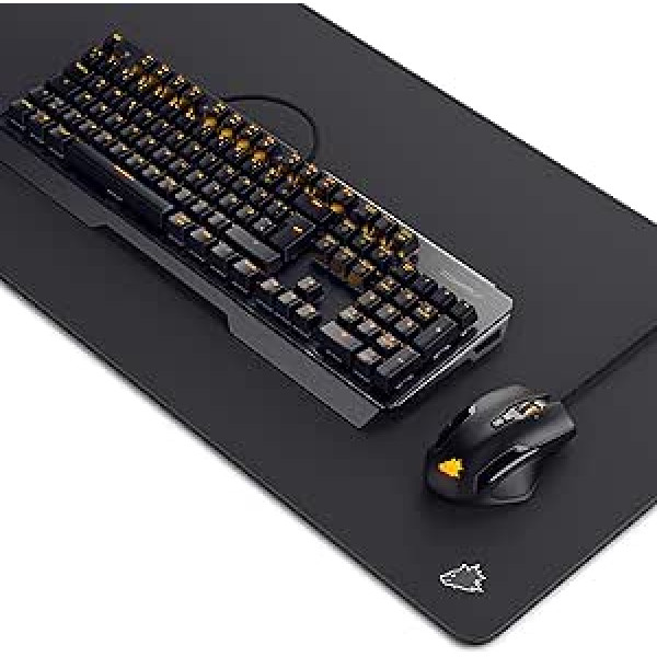 Titanwolf spēļu komplekts - mehāniskā tastatūra ALUMAR MMO 10800 dpi spēļu peles speciālista XXL peles paliktņa simbols - mehāniskā tastatūra - pret spoku veidošanās - LED fona apgaismojums - 19 gaismas režīmi - makro režīms