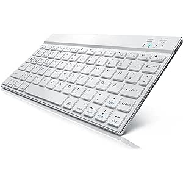 CSL - Ultra Slim Bluetooth Tastatur Aluminium-Gehäuse - Bluetooth Wireless - Deutsches Layout - Layout optimiert für Apple Produkte - Anwendung auch für PC und Android Geräte