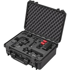 Professional Carry Case for Blackmagic 4K / 6K Pocket Cinema Camera and Accessories Waterproof Outdoor Case IP67, black, Suitcase