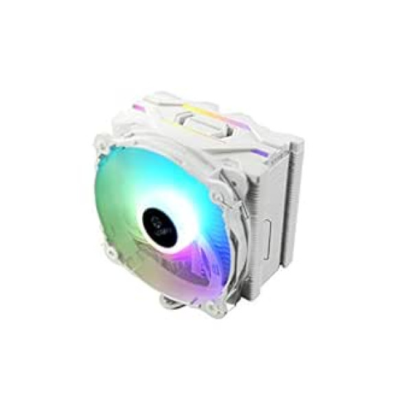 ENERMAX Air Cooler RGB Addressable White for Intel/AMD Ryzen, Quiet Fan 14 cm RGB Addressable