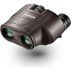 LUXUN Binoculars Small 10 x 25 - Binoculars for Children and Adults, Compact, Lightweight, BAK4 Prism, Ideal for Travel, Hiking, Sports and Nature Observation (Brown)