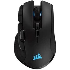 Corsair Elgato Ironclaw Wireless RGB, uzlādējama optiskā spēļu pele ar slipstream tehnoloģiju (18 000 DPI optiskais sensors, RGB LED fona apgaismojums) melna