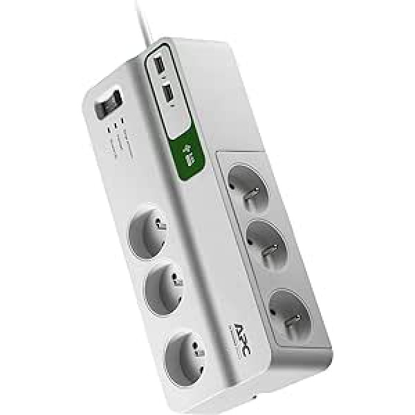 APC PM6U-FR 6AC Outlet(s) 230V 2m White - Surge Protector (1836 J, 6 AC Outlets, Type E (FR), 2300 W, 48000 A, 2 m)