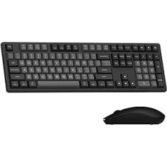 MonsGeek MX108 bezvadu tastatūra un peles kombinācija vairākām ierīcēm, Bluetooth + 2.4G bezvadu tastatūra, plāna pilna izmēra tastatūra ar ciparu tastatūru operētājsistēmai MacOS/Windows