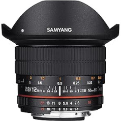 Samyang 12 mm F2.8 Ultra Wide Fischaugenobjektiv für Nikon DSLR-Kameras — Vollformat saderīgs