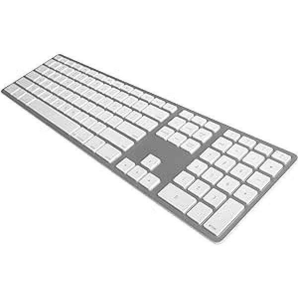 Jenimage Ergonomische Tastatur Kabellos| Dizains Wireless Tastatur Bluetooth 1 Jahr Batterielaufzeit | Alumīnija Funktastatur | Als Mac Keyboard geeignet, sudraba