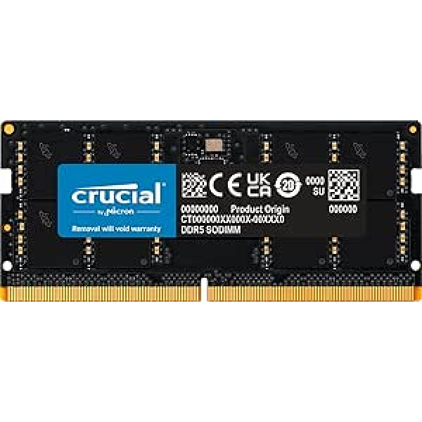 Svarīgs RAM 64 GB komplekts (2 x 32 GB) DDR5 5200 MHz (vai 4800 MHz) klēpjdatora atmiņa CT2K32G52C42S5