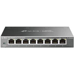 TP-Link TL-SG608E 8 portu Gigabit Easy Smart Managed Network Switch (Plug-and-Play, metāla korpuss, QoS, IGMP Snooping, VLAN, centrālā pārvaldība, energoefektīvs)