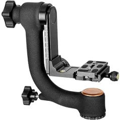 Koolehaoda Gimbal Stativkopf, Metall Gimbal Kopf ar Arca Schnellwechselplatte un Wasserwaage für DSLR Kameras ar Einer Belastung von bis zu 12 kg