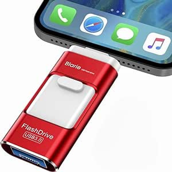 Phototek Pendrive 4-in-1 RecovStick Pen for Handy, Planšetdators, Dators, Flash-Laufwerk, ārējais USB-Speicher, hohe Geschwindigkeit, Externe Speicherung von Daten, Fotogrāfijas un video (Rot)