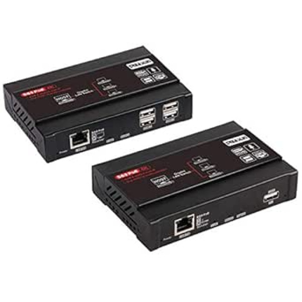 TreasLin HDMI KVM USB paplašinātājs 4K pie 30 Hz KVM, izmantojot IP, izmantojot CAT5e/6, viens līdz daudziem POE 328 pēdas (100 m), uztvērējs ar USB 2.0 portu, 4 Supper HD bezzudumu A/V KVM paplašinātājs ar īpaši zemu latentumu