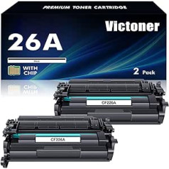 VICTONER 26A CF226A tonera kasetne saderīga ar HP 26X CF226X Laserjet Pro MFP M426fdw M426fdn M426dw M402n M402dn M402dw M402 M426 Series Printer Black Pack of 2