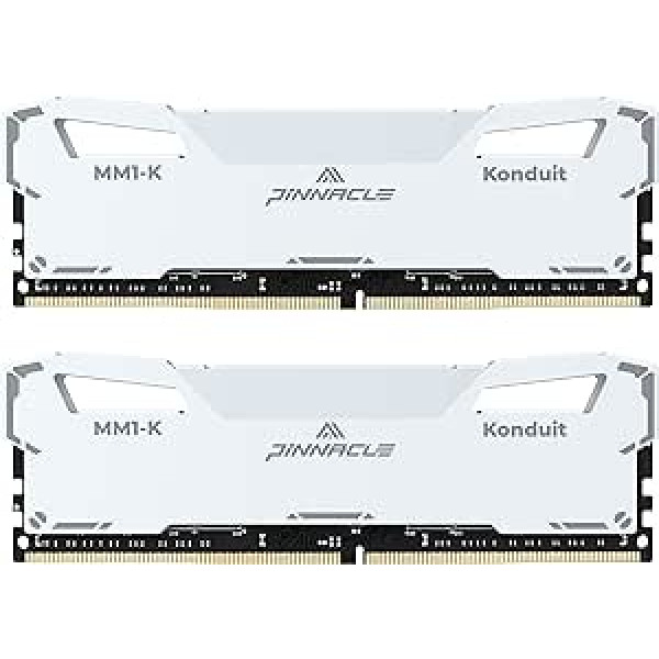 Timetec Pinnacle Konduit DDR4 XMP2.0 Overclocking 1.35V Dual Rank Compatible for AMD and Intel Desktop Gaming PC Memory Module - White (3600MHz, 32GB (2 x 16GB))