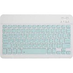 Dpofirs 10 Inch Multilingual Little Green Wireless Smart Bluetooth Paired Keyboard, Ultra Thin Portable Wireless Keyboard, Compatible with Computer Tablet Laptop (Thai)