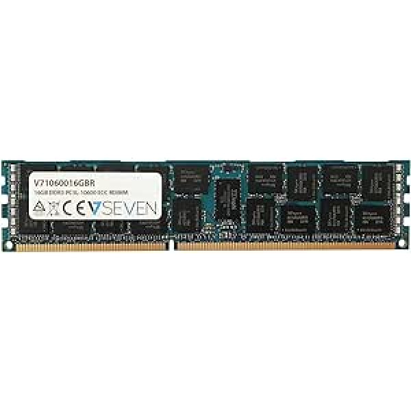 V7 V71060016GBR serveris DDR3 DIMM Arbeitsspeicher 16GB (1333MHZ, CL9, PC3-10600, 240 kontaktų, 1,35 volto, registruotas ECC)