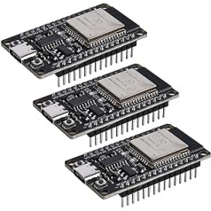 3/4 vienetų ESP32 kūrimo plokštė NodeMCU moduliai: ESP32 tipo C NodeMCU kūrimo plokštė, 2,4 GHz dviejų režimų WiFi + integruotas Bluetooth dviejų branduolių mikrovaldiklis, ESP-WROOM-32, CP2102 lustas (3