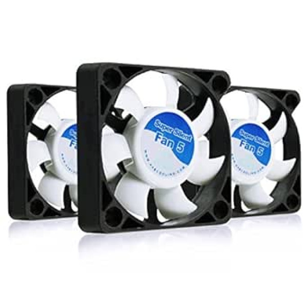 AABCOOLING Super Silent Fan 5 - Leise ir efizient 50mm Gehäuselüfter mit 4 Anti-Vibration-Pads - Mini ventiliatorius, 3D Drucker, Cooling Lüfter, aušinimo ventiliatorius, Wentilator - Wertpaket 3 Stück