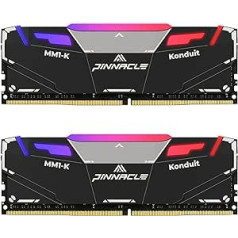 Timetec Pinnacle Konduit RGB 16GB KIT (2x8GB) DDR4 3200MHz PC4-25600 CL16-18-18-38 XMP2.0 Overclocking 1.35V Saderīgs ar AMD un Intel Desktop Gaming PC atmiņas moduļa RAM — melns