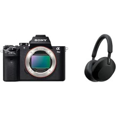 Sony Alpha 7 II bezspoguļa pilna kadra kamera un WH-1000XM5 bezvadu Bluetooth trokšņu slāpēšanas austiņas