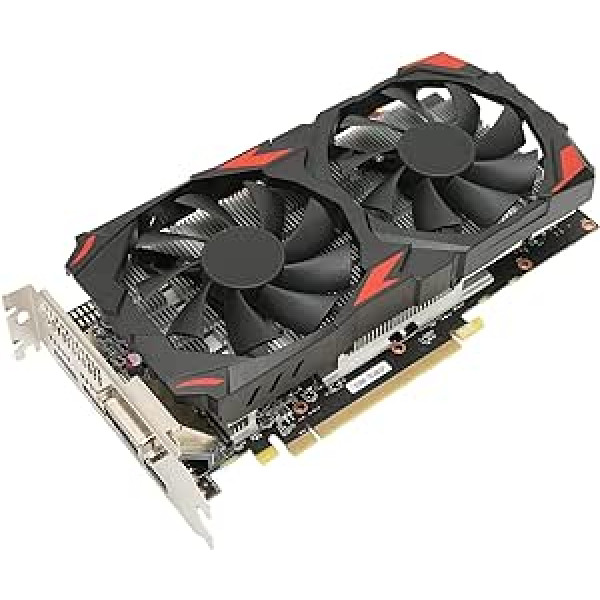 Elprico RX 580 grafikas karte, 8 GB GDDR5 256 bitu videospēļu grafikas GPU spēļu ieguves karte spēļu personālajam datoram, DisplayPort, HDMI, DVI divu ventilatoru dzesēšanas sistēma