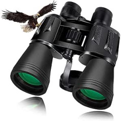 Binoculars for Adults, 20 x 50 Compact BAK4 Binoculars, HD Waterproof Foldable Binoculars, Small for Bird Watching, Hiking, Hunting, Sports Games, Concerts