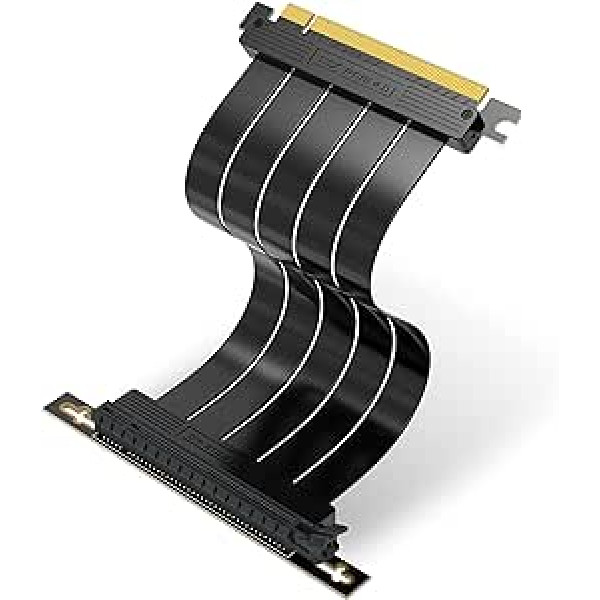 EZDIY-FAB PCIE Gen 4 16x ļoti elastīgs ātrgaitas stāvvada kabelis PCI Express 4.0 GPU pagarinātāja karte taisnā leņķī [7,87 collas]