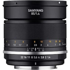 Samyang MF 85mm F1.4 MK2, kas paredzēts Nikon F AE — portreta objektīva manuālais fokuss pilnam kadram un APS-C fiksēta fokusa garuma Nikon F stiprinājums, 2. paaudze Nikon D750, D5600, D3400, D500, D7500, D8050, D78