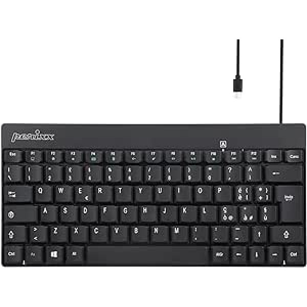 Perixx PERIBOARD-422 USB C Type C Italian Layout Mini Keyboard Black