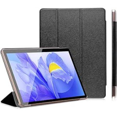 YOTOPT Tablet 10 collu planšetdators, divas SIM kartes, Android planšetdators, 4 GB RAM, 64 GB ROM (paplašināma 256 GB), 6000 mAh, IPS HD displejs, planšetdators ar korpusu, WiFi, Bluetooth, GPS (melns)